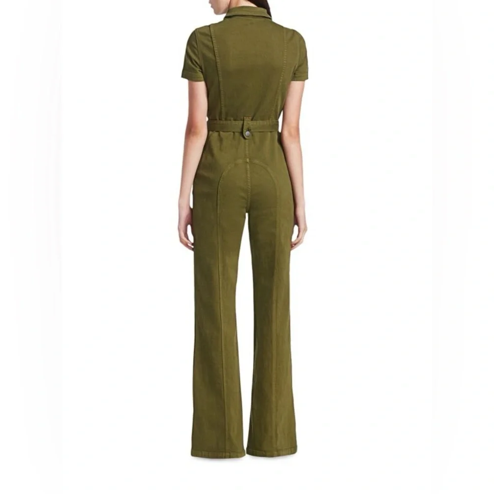 ALICE + OLIVIA || Wide-Leg Belted Denim Jumpsuit in Army Green - SZ 24 ✨NWT✨ - Picture 7 of 13